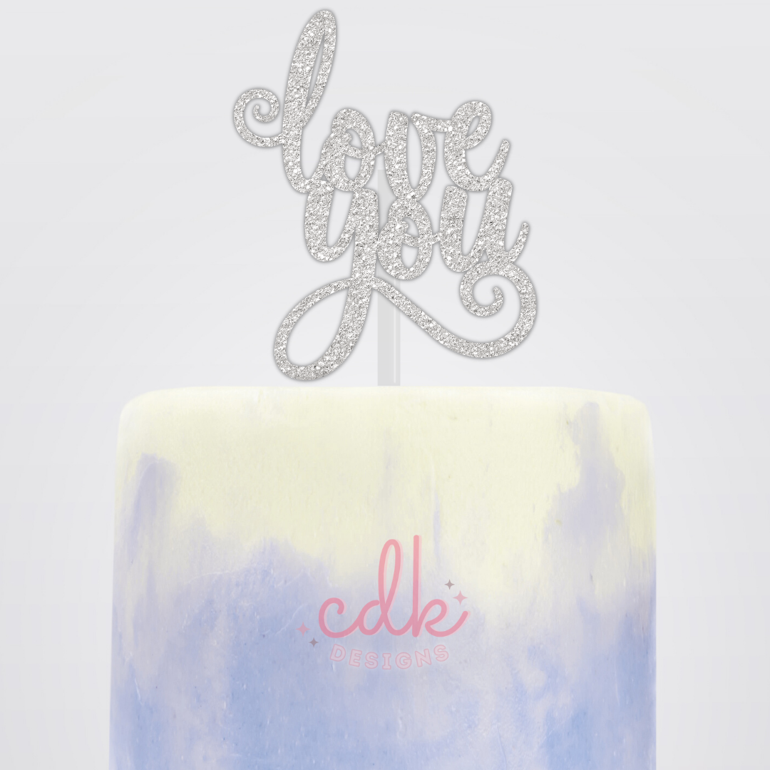 Love You - Anniversary Cake Topper