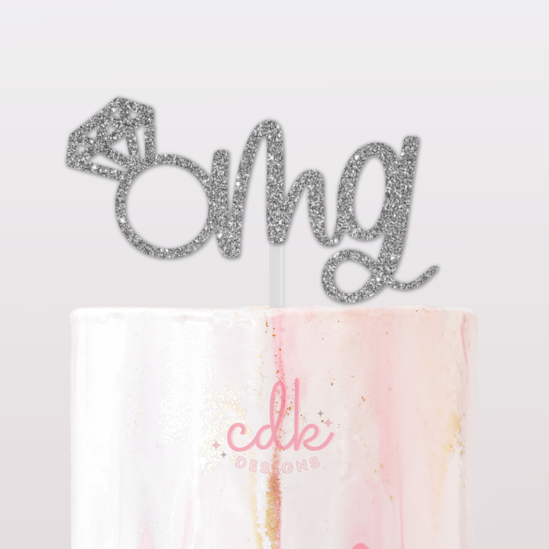 OMG Ring - Engagement Cake Topper