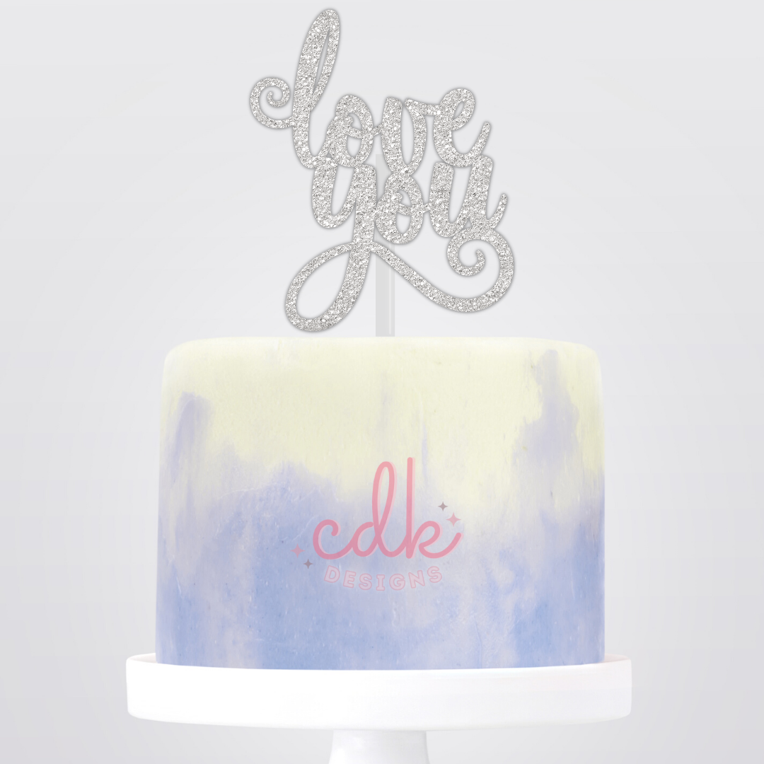 Love You - Anniversary Cake Topper