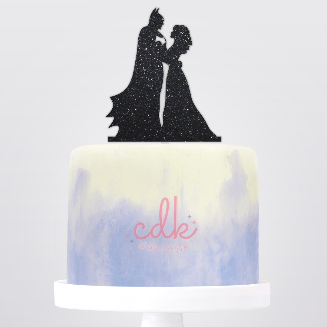 Bride and Superhero - Wedding Cake Topper