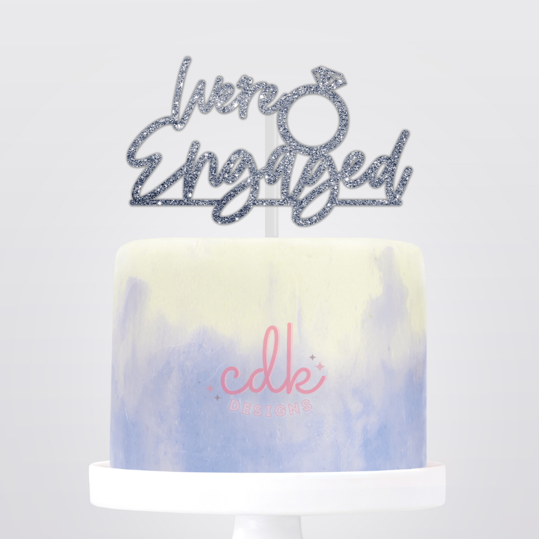 We're Engaged - Engagement Cake Topper