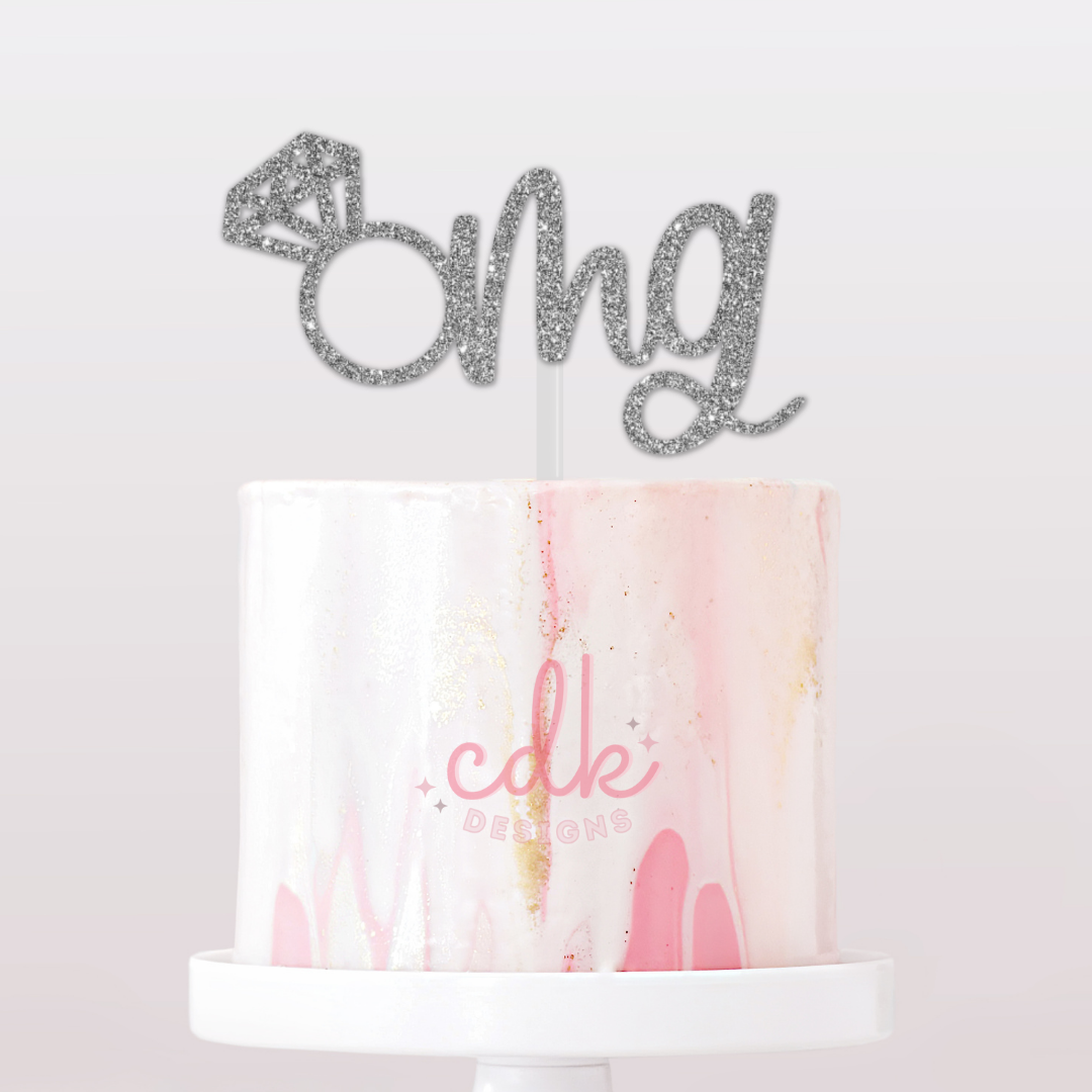 OMG Ring - Engagement Cake Topper