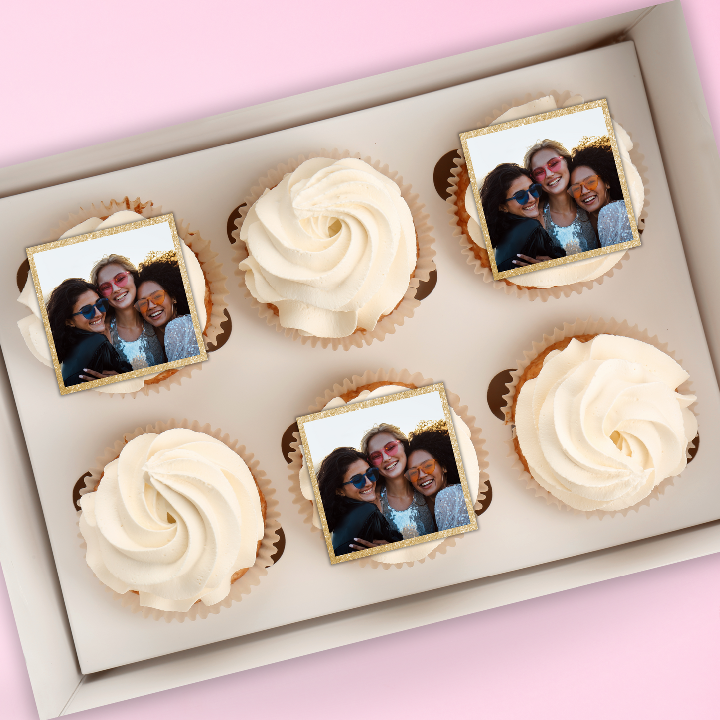 Square Photo Frame Cupcake Topper