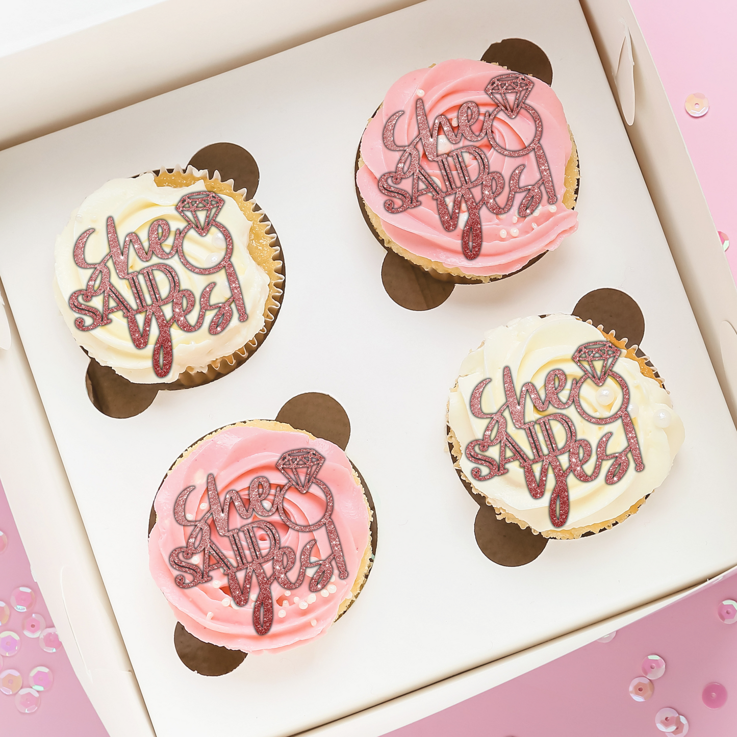 Wedding & Engagement Cupcake Topper