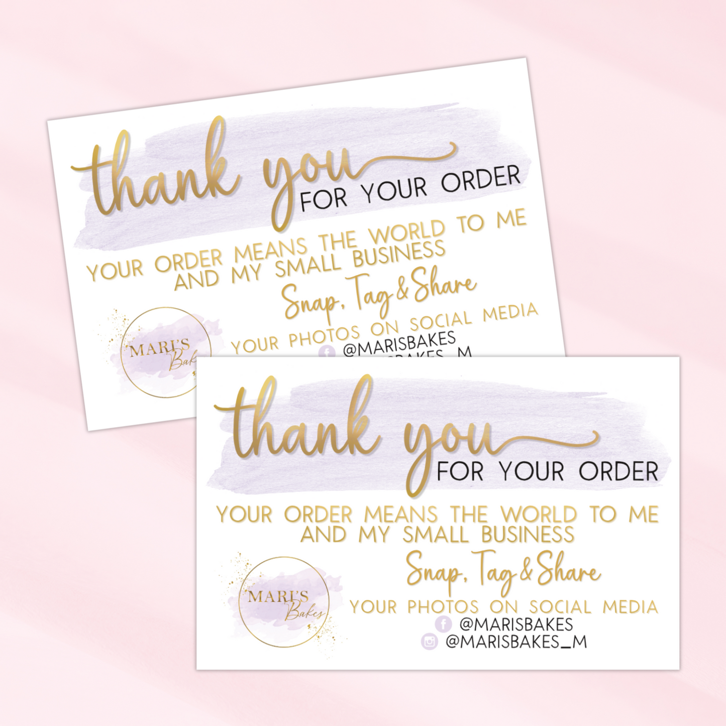 Gloss Thank You Cards - Horizontal