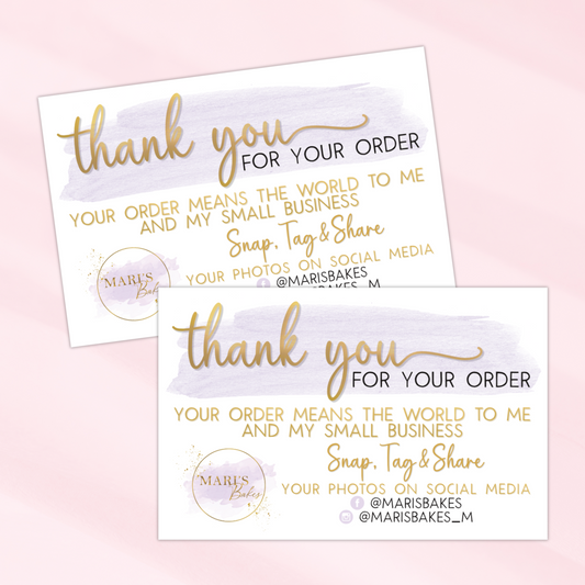 Gloss Thank You Cards - Horizontal