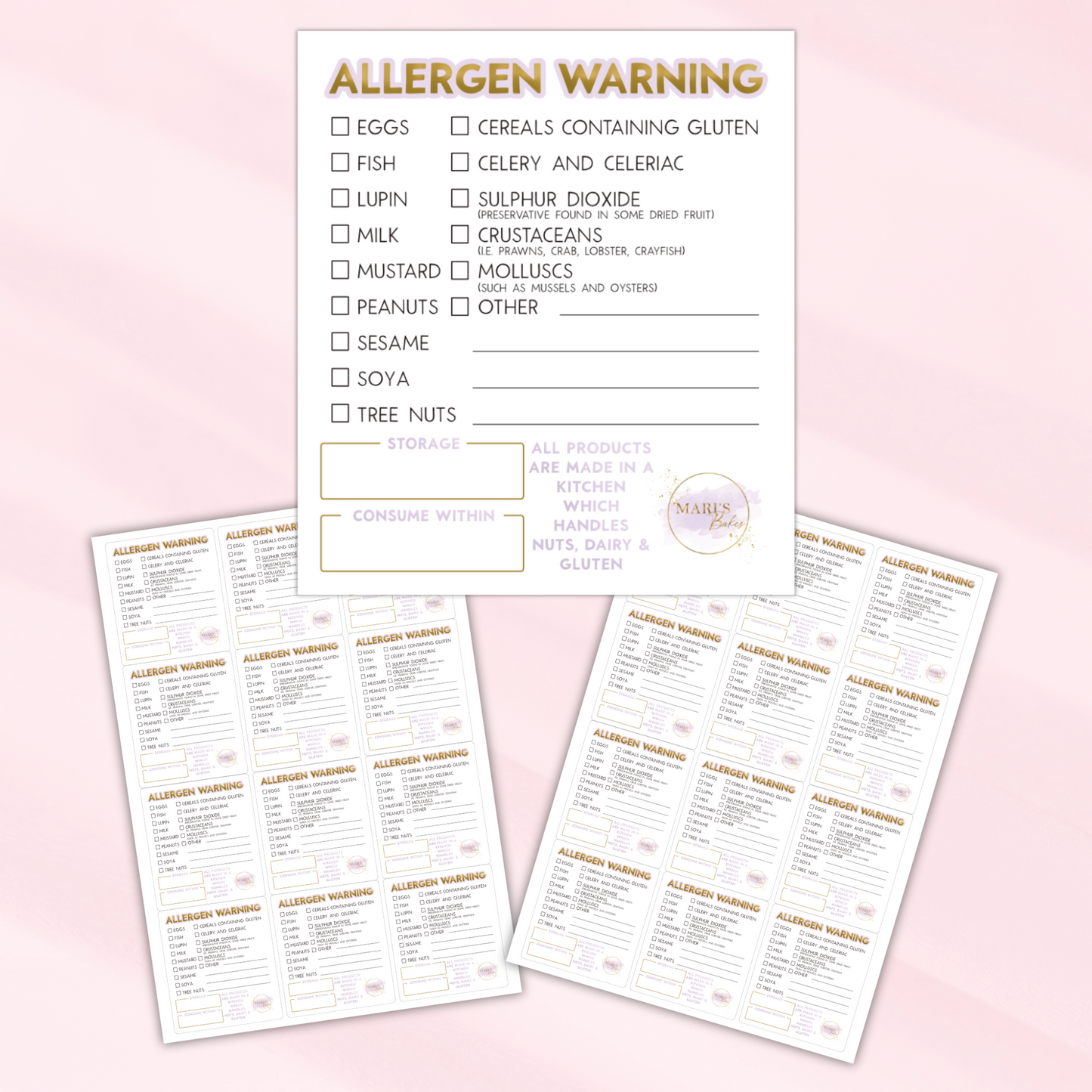 Matt Square Allergen Information Sticker