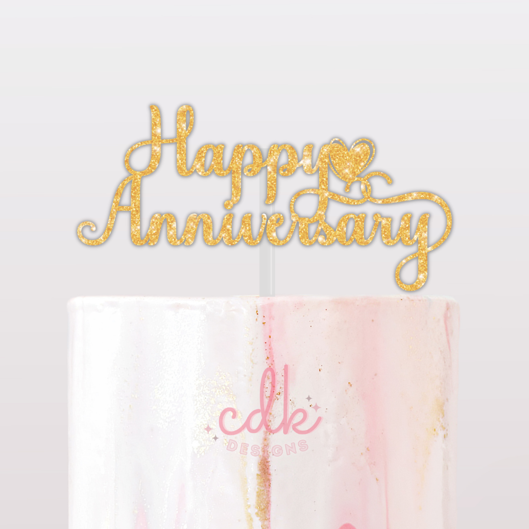 Happy Anniversary Cake Topper