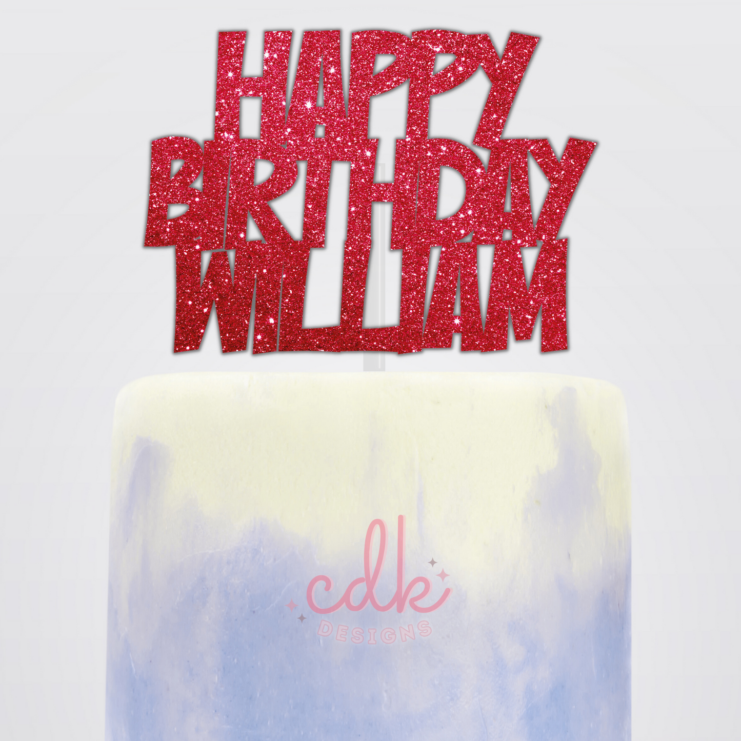 Personalised Happy Birthday Cake Topper