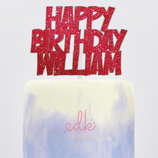 Personalised Happy Birthday Cake Topper