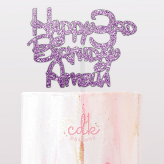 Personalised Happy Birthday Cake Topper