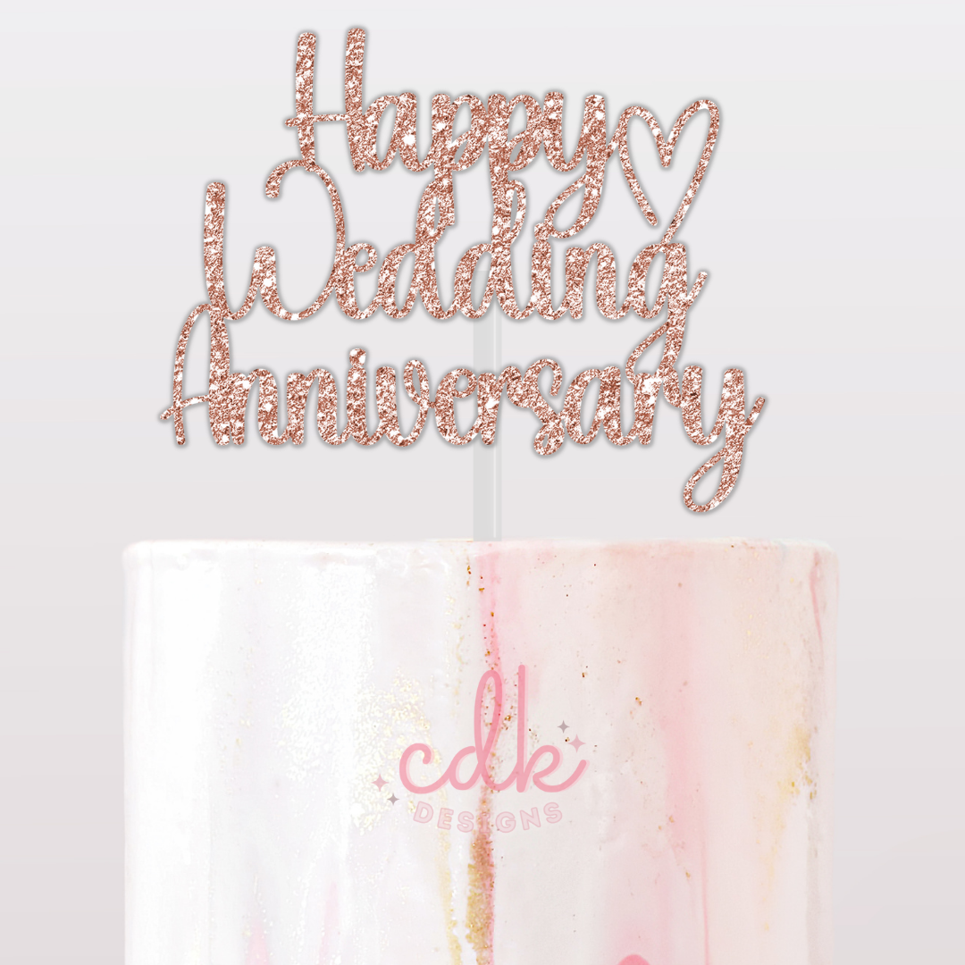 Happy Anniversary Cake Topper