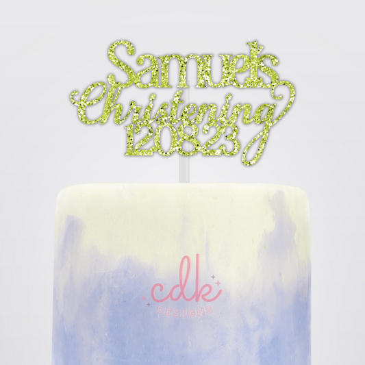 Personalised Christening Cake Topper