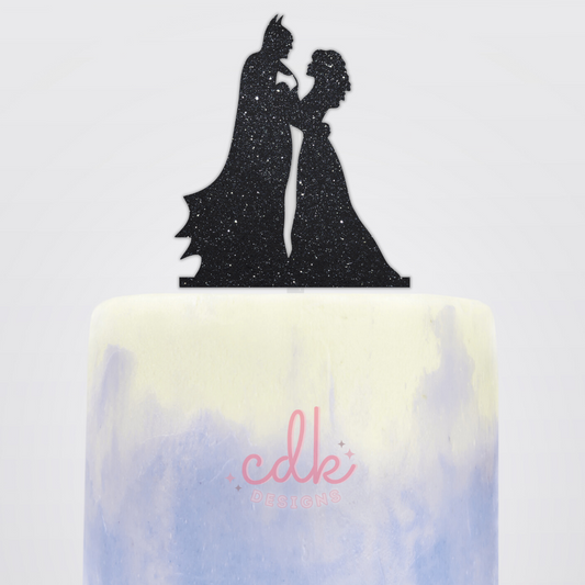 Bride and Superhero - Wedding Cake Topper