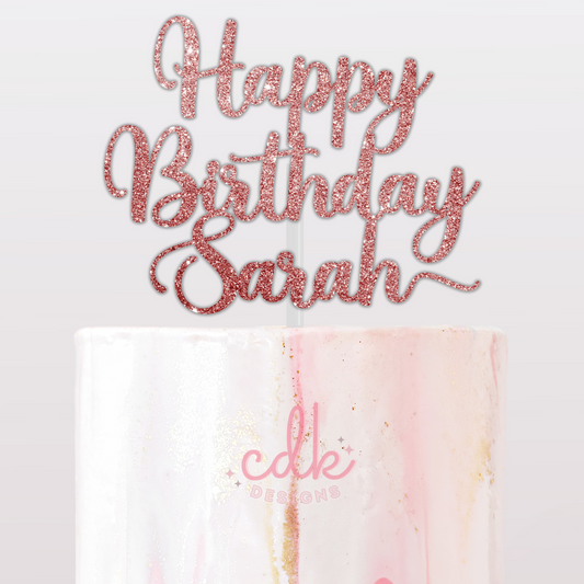 Personalised Happy Birthday Cake Topper