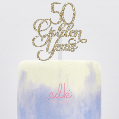 50 Golden Years - Anniversary Cake Topper