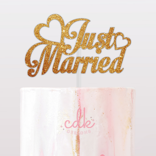 Just Married - Wedding Cake Topper