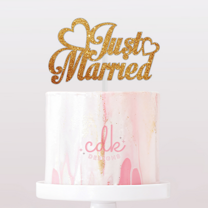 Just Married - Wedding Cake Topper
