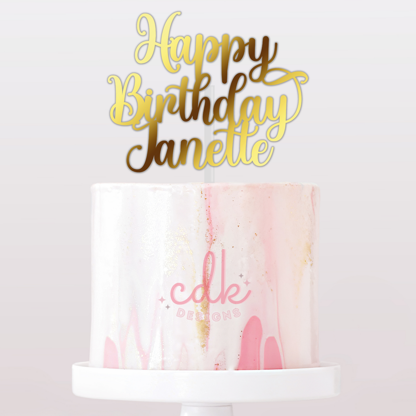 Personalised Happy Birthday Cake Topper
