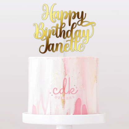 Personalised Happy Birthday Cake Topper