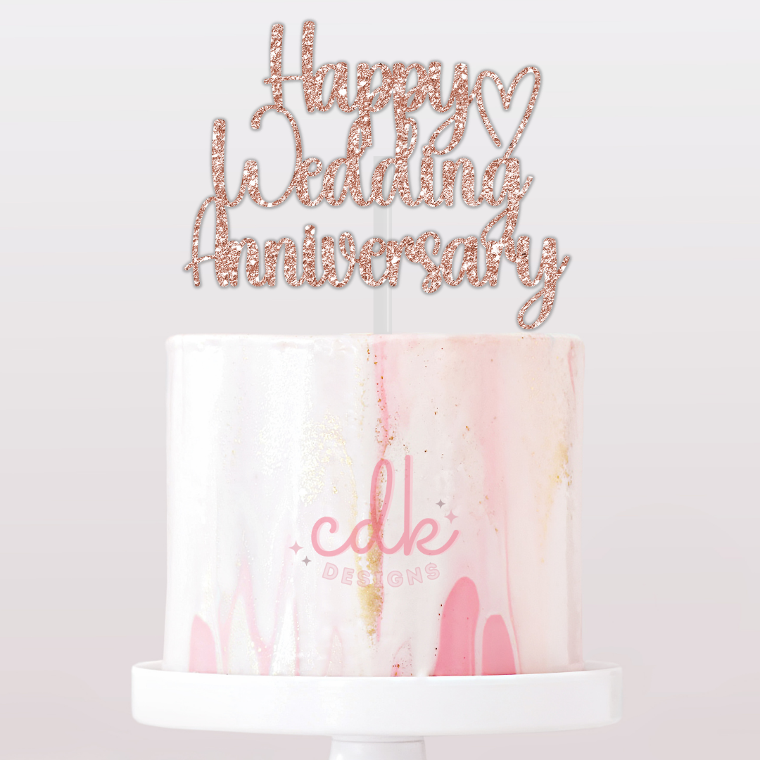 Happy Anniversary Cake Topper