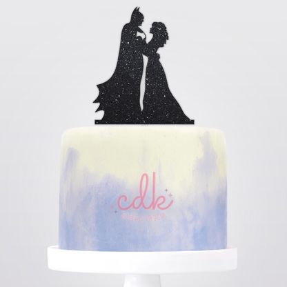 Bride and Superhero - Wedding Cake Topper