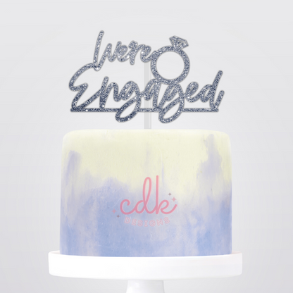 We're Engaged - Engagement Cake Topper