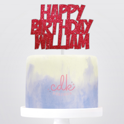 Personalised Happy Birthday Cake Topper