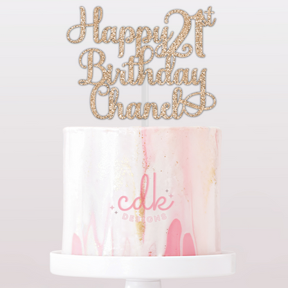 Personalised Happy Birthday Cake Topper