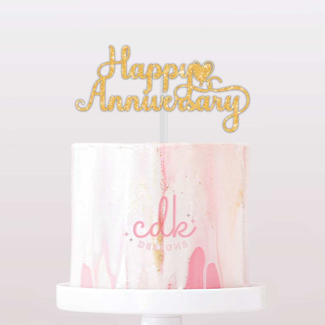 Happy Anniversary Cake Topper